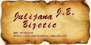 Julijana Bizetić vizit kartica